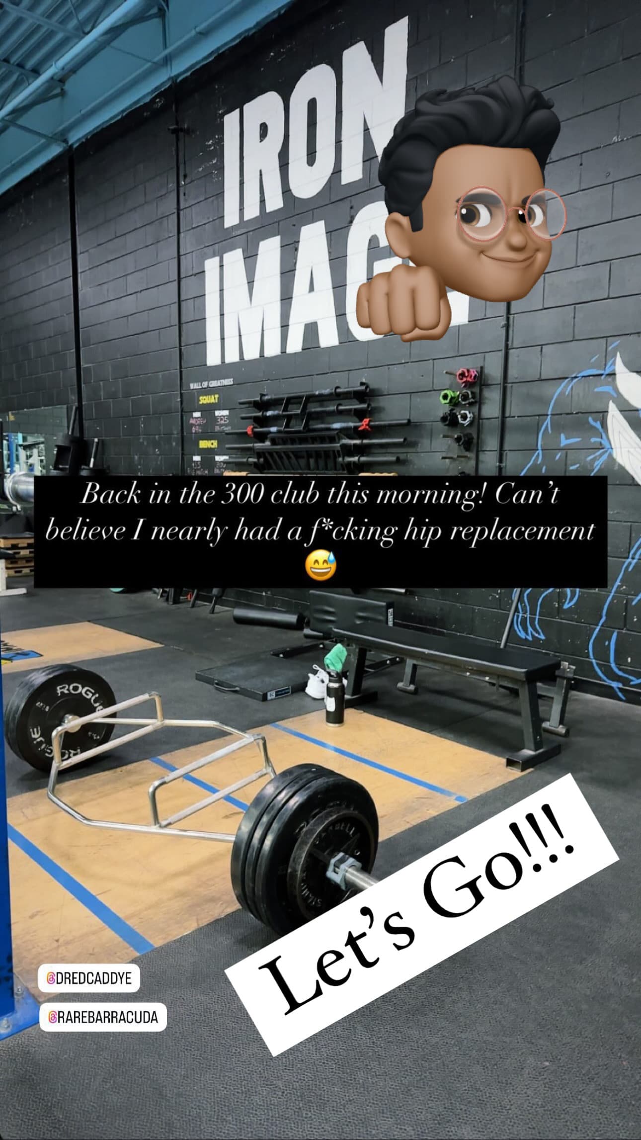 Client story graphic: back in the 300 club after nearly needing a hip replacement